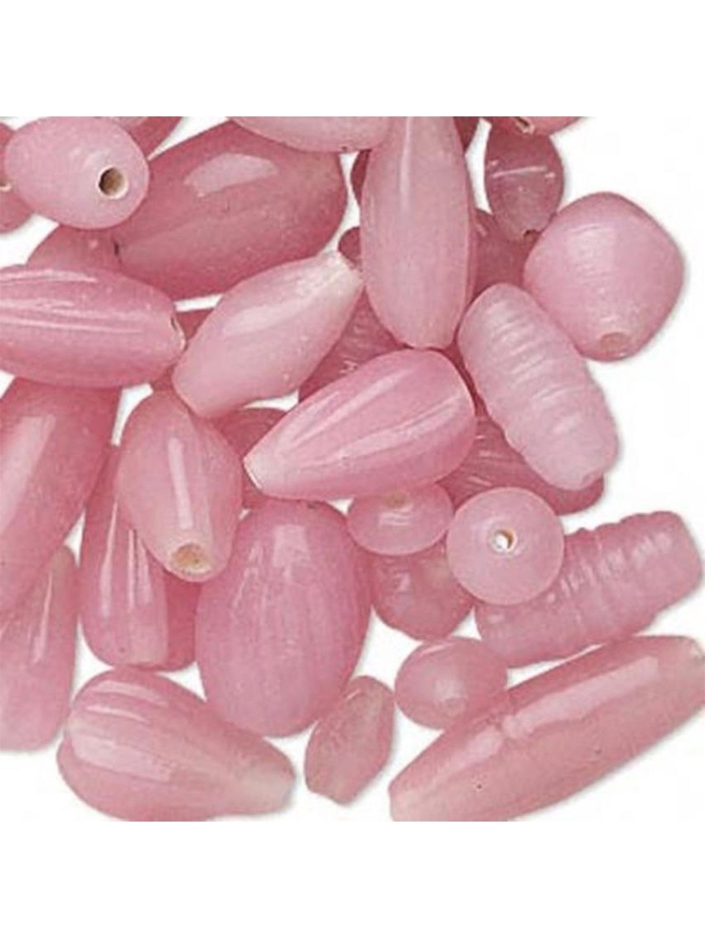50g Bulk Handcrafted India Lampwork Glass Beads Mix Semi Translucent Pink
